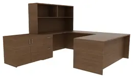 Office Desk with Storage - Amber