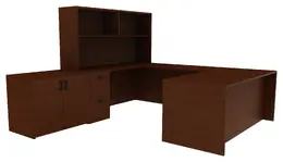 Office Desk with Storage - Amber