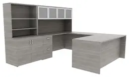 Desk with Shelves and Drawers - Amber