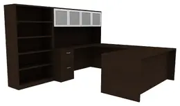 Desk and Bookcase Set - Amber