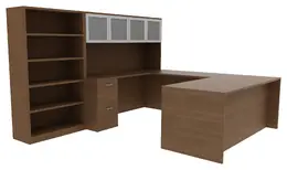 Desk and Bookcase Set - Amber