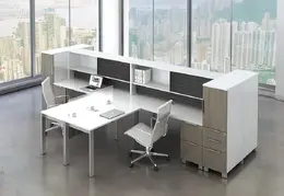 4 Person Workstation with Storage - Apex