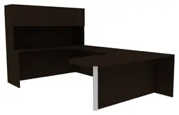 U Shaped Desk with Hutch - Amber