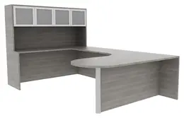 Home Office Desk with Hutch - Amber