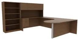 Desk with Matching Bookcase - Amber