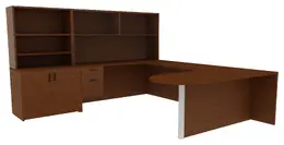 Desk with Storage Cabinet - Amber