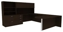 Desk with Hutch and Drawers - Amber