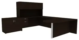 Desk with Cabinet - Amber