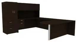 Large Desk with Storage - Amber