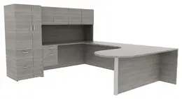 Large Desk with Storage - Amber