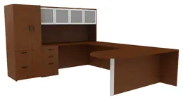 Office Desk with Storage - Amber