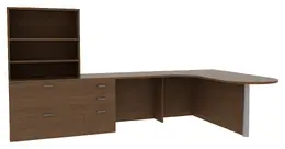 L-Shaped Desk with Storage - Amber