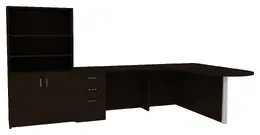 L Shape Peninsula Desk - Amber