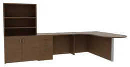 Bookcase with Desk - Amber