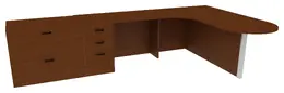 L Shaped Work Desk - Amber