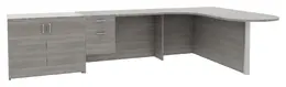 L Shaped Work Desk - Amber