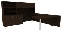 Desk with Bookcase - Amber