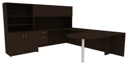 Desk with Storage Cabinet - Amber