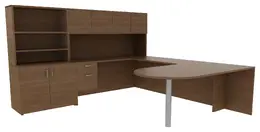 Desk with Storage Cabinet - Amber