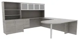 Desk with Cabinet - Amber