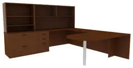 Bookcase Desk Combo - Amber