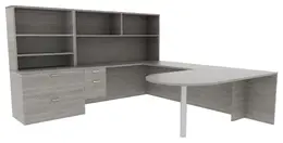 Desk with Storage Drawers - Amber