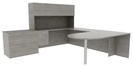 Modern Desk with Drawers - Amber