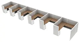 6 Person Cubicle with Drawers and Power - Avenir