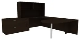 Desk with Shelves and Drawers - Amber