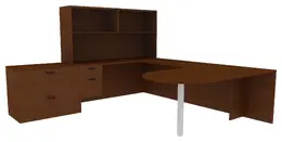 Modern U Shaped Desk - Amber