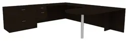 U-Shaped Peninsula Desk - Amber