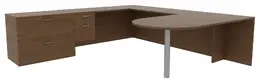 U-Shaped Computer Desk - Amber