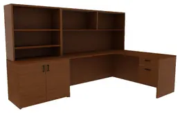 Bookcase Desk Combo - Amber