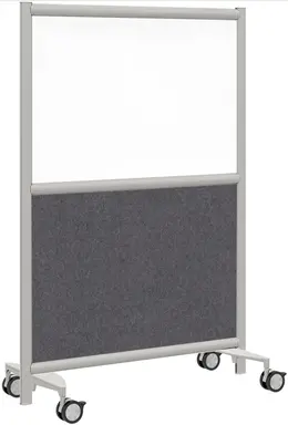 Rolling Whiteboard Office Partition Panel - 25" x 54"