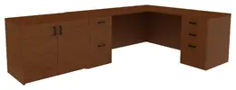 Desk with Cabinet - Amber