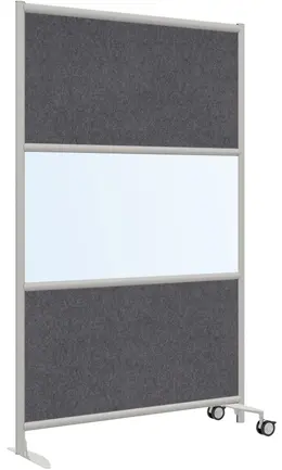 Rolling Free Standing Office Partition Panel - 25" x 78"