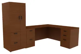 L Shaped Work Desk - Amber