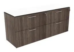 Double Lateral Filing Cabinet with Glass Top - Potenza