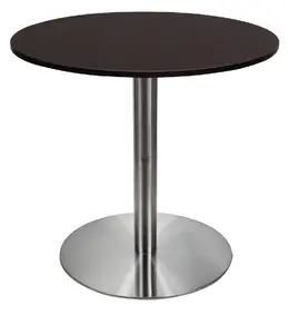 Round Cafe Table with Brushed Metal Base - PL Laminate