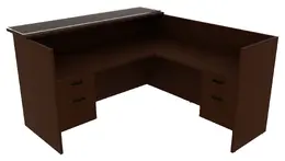 L-Shaped Reception Desk - Amber