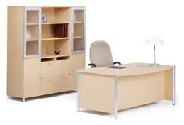 Bowfront Desk and Credenza Set - Concept 3