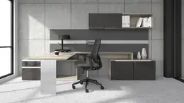 Modern L Shaped Desk with Storage - Nex