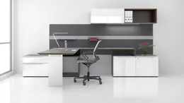 Modern L Shaped Desk with Storage - Nex