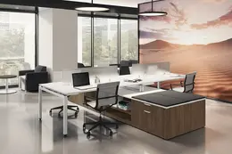 4 Person Desk with Side Storage - Elements