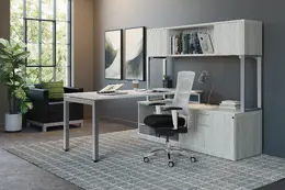 L Shaped Desk with Hutch - Elements