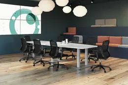 Modern Boat Shaped Conference Table - PL Laminate