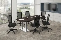 Modern Boat Shaped Conference Table - PL Laminate