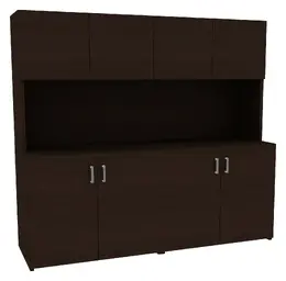 Credenza Storage Cabinet with Hutch - Amber