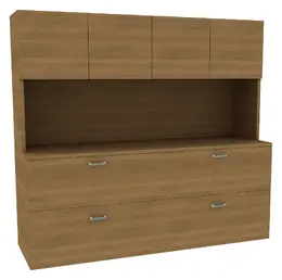 Double Lateral File Credenza with Hutch - Amber