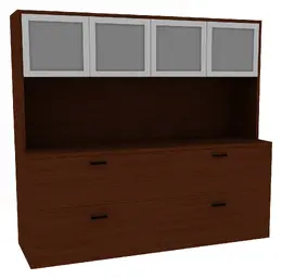 Double Lateral File Credenza with Hutch - Amber